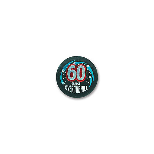Beistle - 60 &amp; Over The Hill Satin Button - 6 Pack