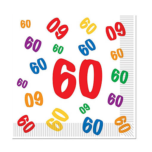 Beistle - "60" Luncheon Napkins - 12 Pack