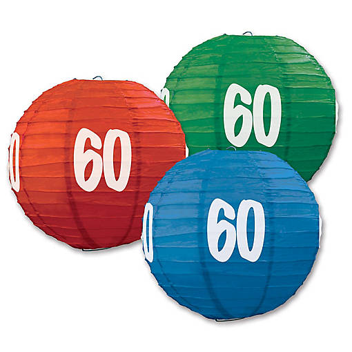 Beistle - "60" Paper Lanterns - 6 Pack