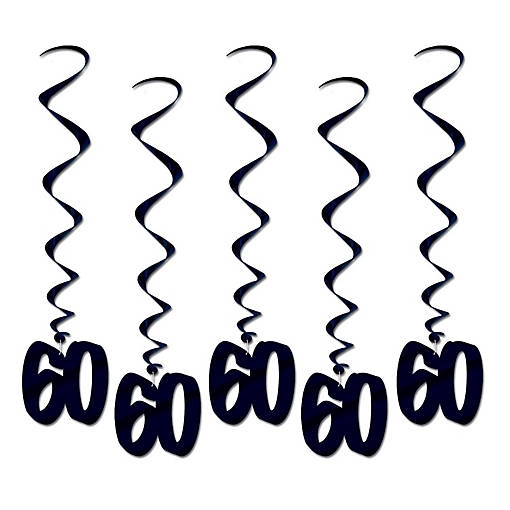 Beistle - "60" Whirls - Black - 6 Pack