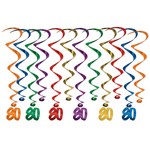 Beistle - "80" Whirls - 6 Pack