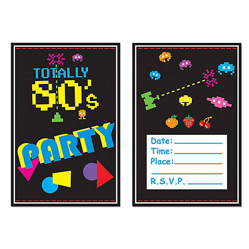 Beistle - 80's Invitations - 12 Pack