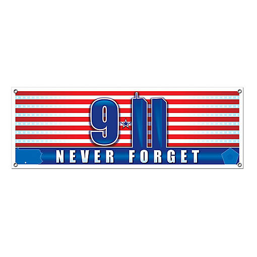 Beistle - 9/11 Never Forget Sign Banner - 12 Pack