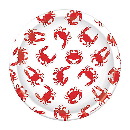 Beistle - 9" - White with Red - Crab Plates!