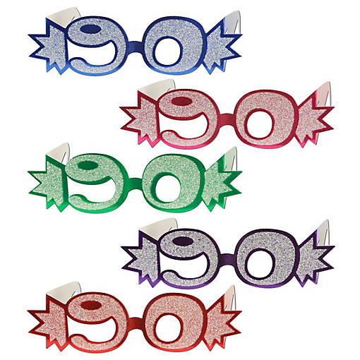 Beistle - "90" Glittered Foil Eyeglasses - 25 Pack