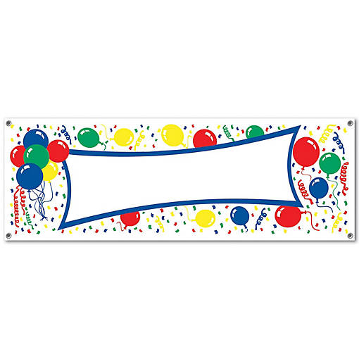 Beistle - Balloons Sign Banner - 12 Pack
