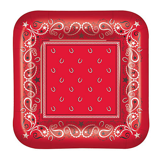 Beistle - Bandana Plates - 7" - 12 Pack