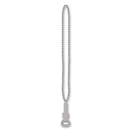Beistle - Beads w/Bottle Opener - Silver - 12 Pack