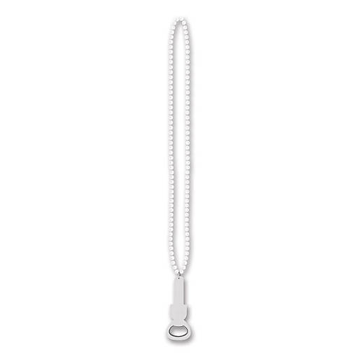 Beistle - Beads w/Bottle Opener - White - 12 Pack