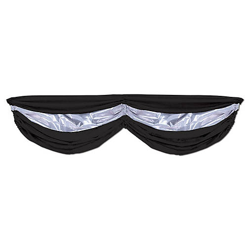 Beistle - Black &amp; Silver Fabric Bunting - 6 Pack