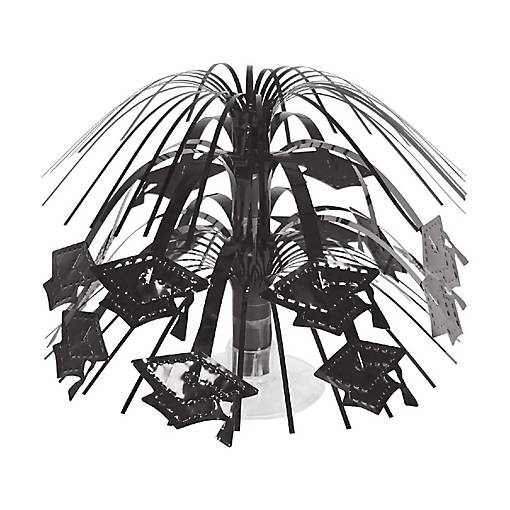Beistle - Black Grad Cap Mini Cascade Centerpiece - 12 Pack