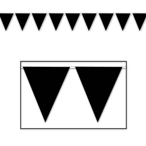 Beistle - Black Pennant Banner - 12 Pack
