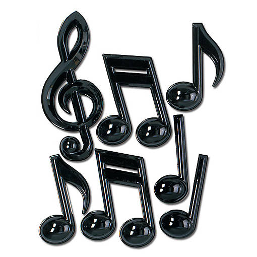 Beistle - Black Plastic Musical Notes - 12 Pack