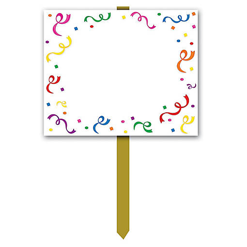 Beistle - "Blank" Yard Sign - Colorful - 6 Pack