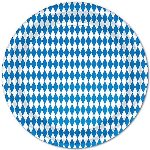 Beistle - Blue &amp; White Plates - 12 Pack