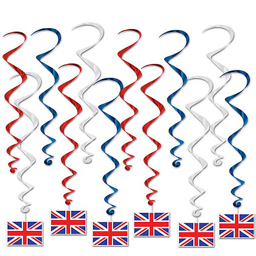 Beistle - British Flag Whirls - 6 Pack