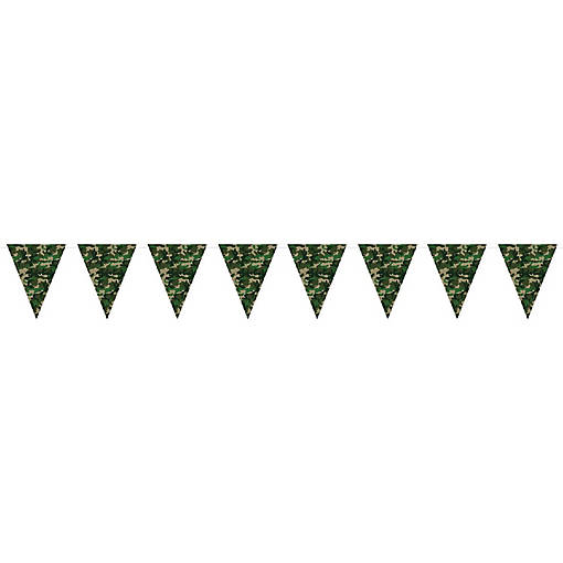 Beistle - Camo Pennant Banner - 12 Pack