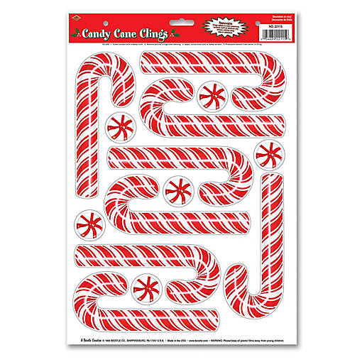 Beistle - Candy Cane Clings - 12 Pack