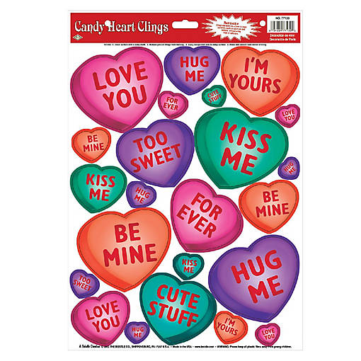 Beistle - Candy Heart Clings - 12 Pack