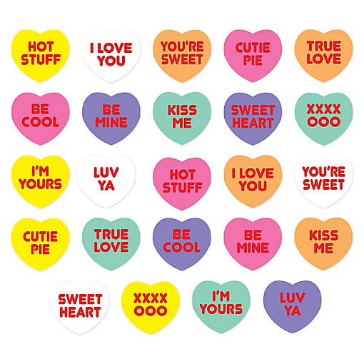 Beistle - Candy Heart Stickers - 12 Pack