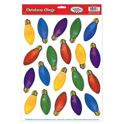 Beistle - Christmas Light Bulb Clings - 12 Pack