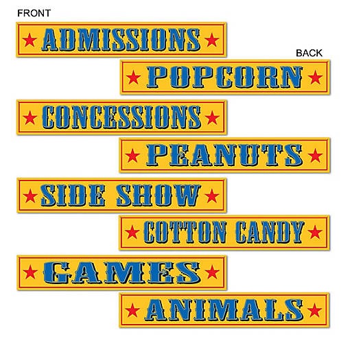 Beistle - Circus Sign Cutouts - 12 Pack