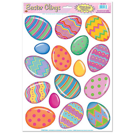 Beistle - Color Bright Egg Clings - 12 Pack