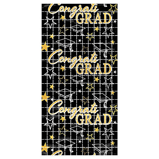 Beistle - Congrats Grad Metallic Square Curtain - 6 Pack