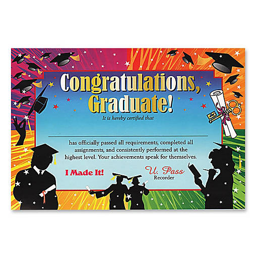 Beistle - Congratulations Graduate Certificate - 6 Pack