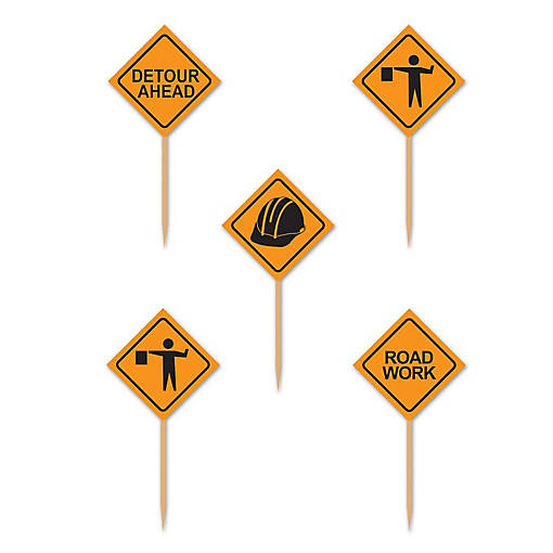 Beistle - Construction Sign Picks - 12 Pack