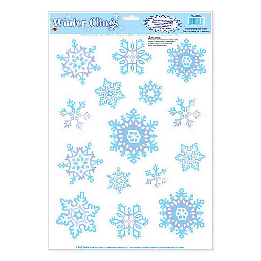 Beistle - Crystal Snowflake Clings - 12 Pack