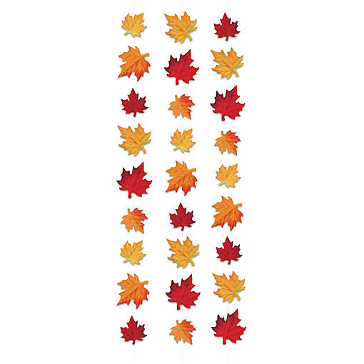Beistle - Deluxe Fabric Autumn Leaves Stringers - 12 Pack
