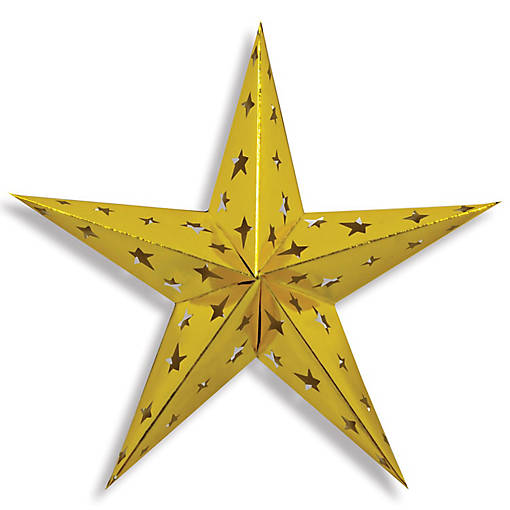 Beistle - Dimensional Foil Star - Golden - 12 Pack