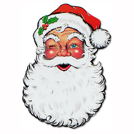 Beistle - Display Santa Face Cutout - Red - 12 Pack