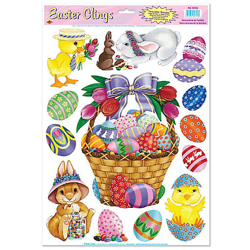 Beistle - Easter Basket &amp; Friends Clings - 12 Pack