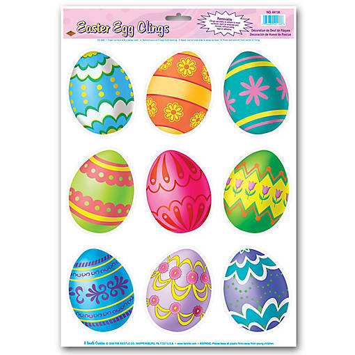 Beistle - Easter Egg Clings - 12 Pack
