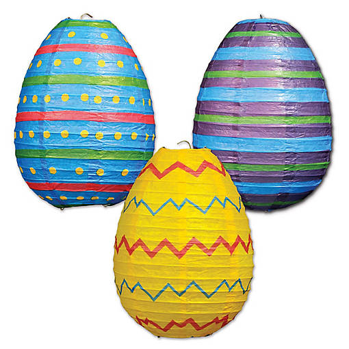 Beistle - Easter Egg Paper Lanterns - 6 Pack