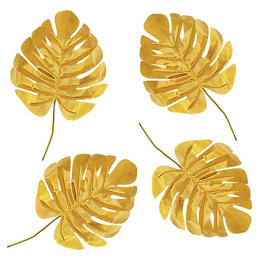 Beistle - Fabric Gold Palm Leaves - 6 Pack