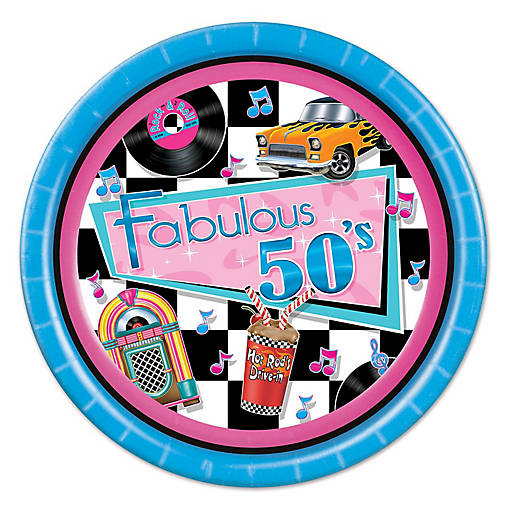 Beistle - Fabulous 50's Plates - 12 Pack