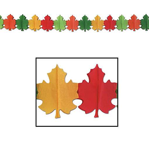 Beistle - Fall Leaf Garland - 12 Pack