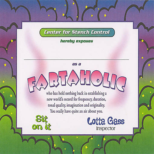 Beistle - Fartaholic Certificate - 6 Pack