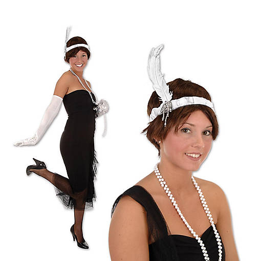 Beistle - Flapper Headband - White - 12 Pack