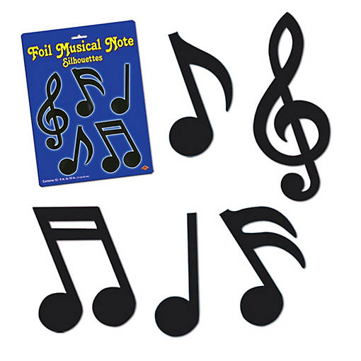 Beistle - Foil Musical Notes Silhouettes - 12 Pack