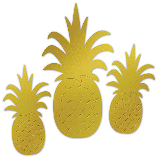 Beistle - Foil Pineapple Silhouettes - 12 Pack