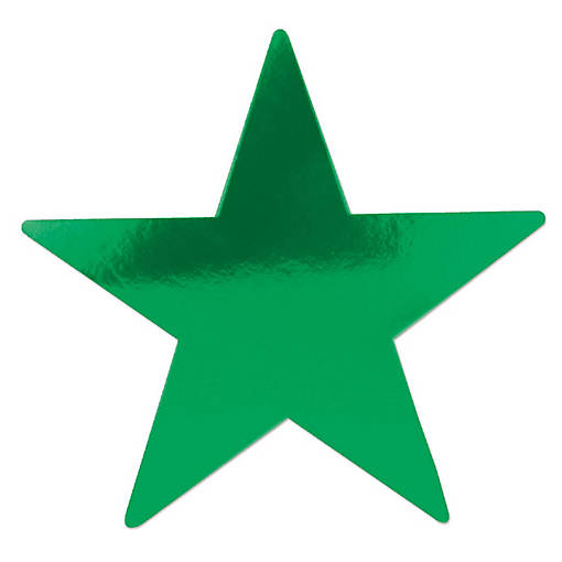 Beistle - Foil Star Cutout - Green - 72 Pack