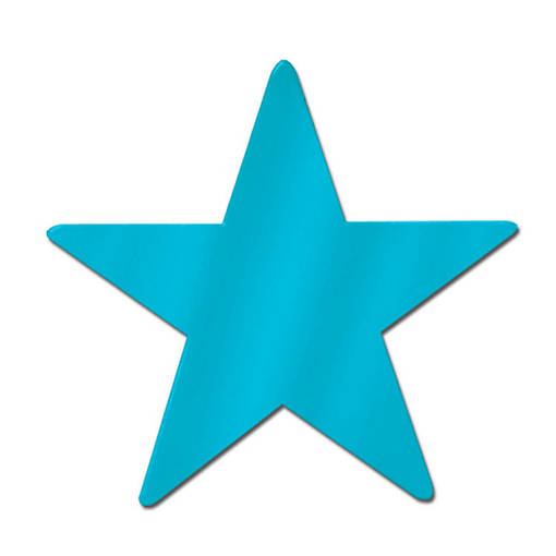 Beistle - Foil Star Cutout - Teal - 36 Pack