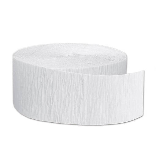Beistle - FR Festive Crepe Streamer - White - 12 Pack