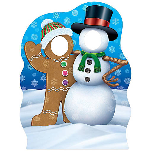 Beistle - Gingerbrd Man&amp;Snowman Phto Prop Stand-Up - 4 Pack