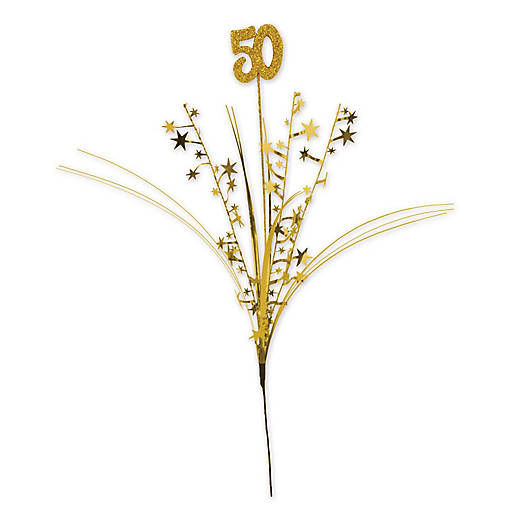 Beistle - Glittered "50" Metallic Star Spray - 12 Pack