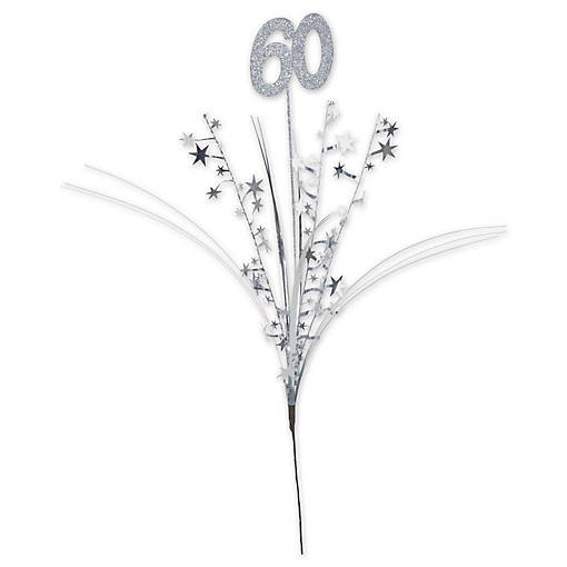 Beistle - Glittered "60" Metallic Star Spray - 12 Pack